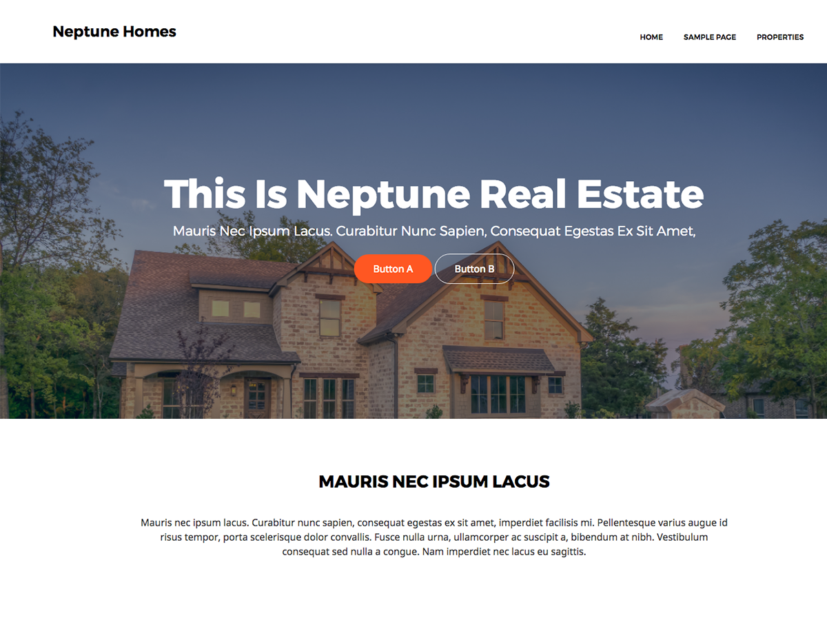 Neptune Real Estate theme screenshot