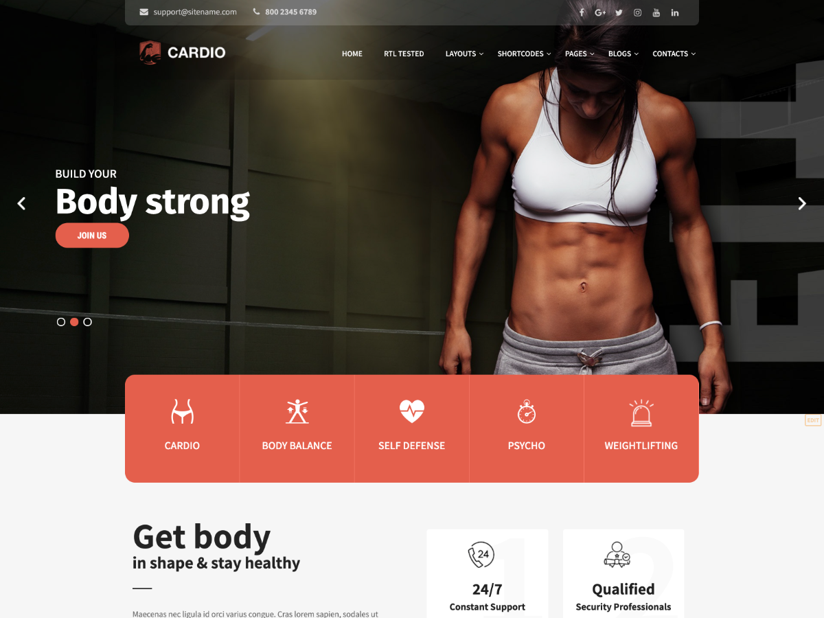 Netnus Cardio Lite theme screenshot