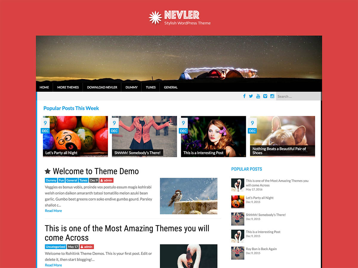 Nevler theme screenshot