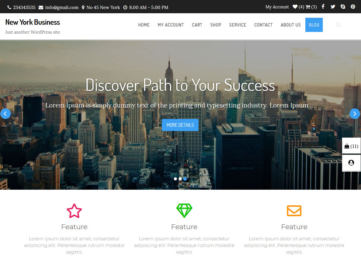 New York Business theme screenshot
