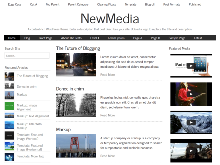 NewMedia theme screenshot