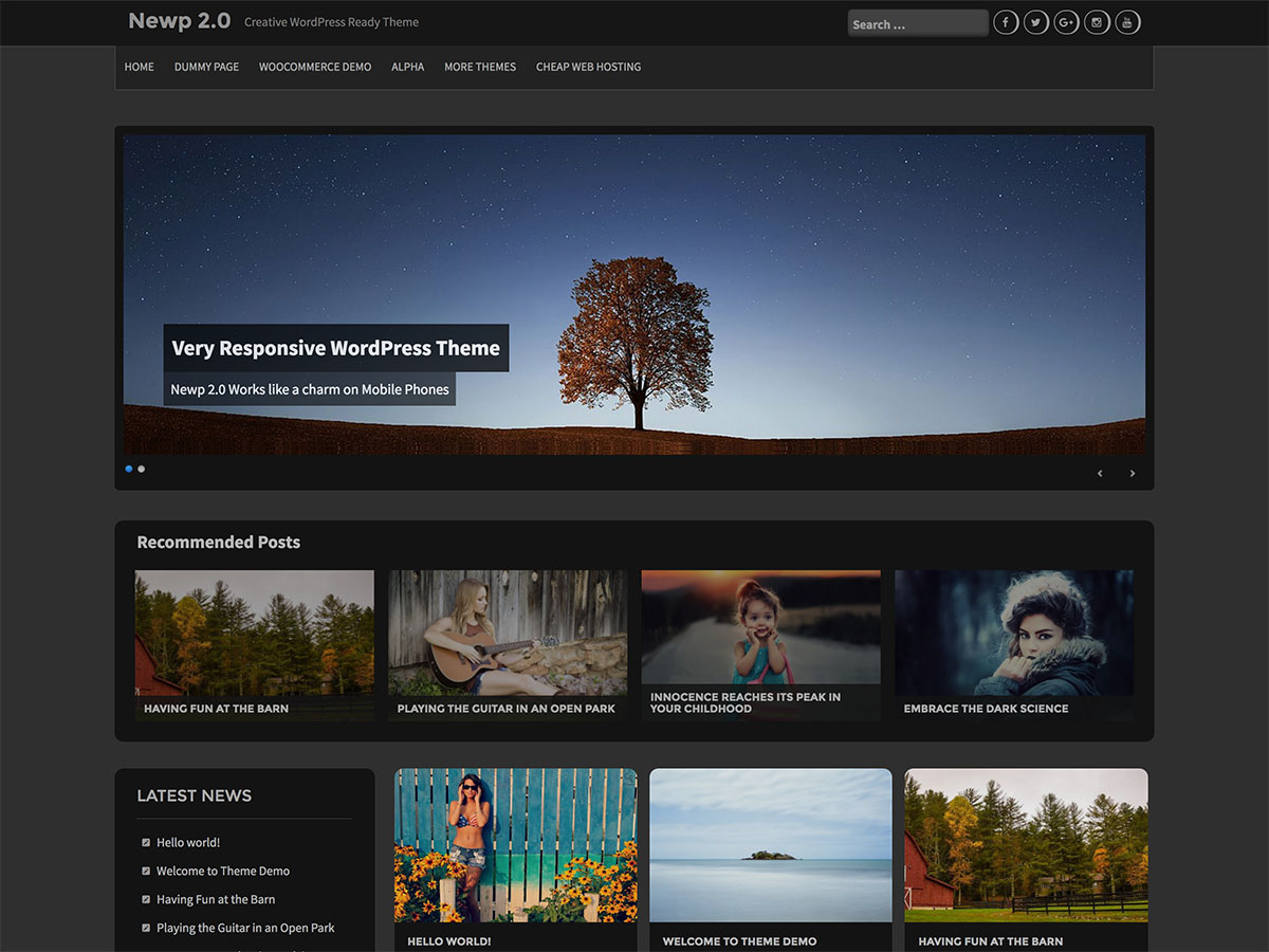 Newp theme screenshot