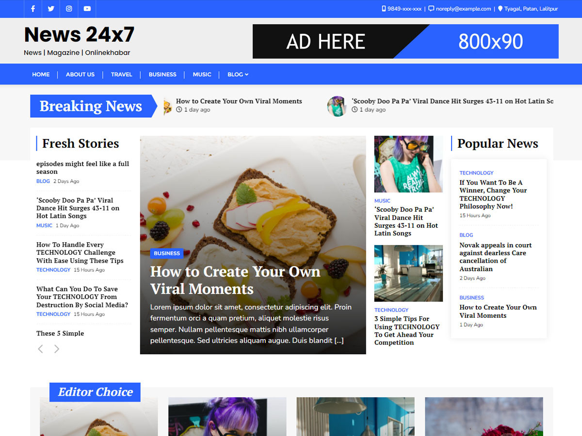 News 24x7 theme screenshot