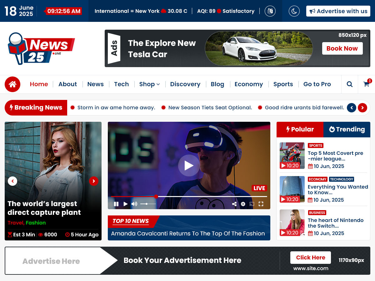 News 25 theme screenshot
