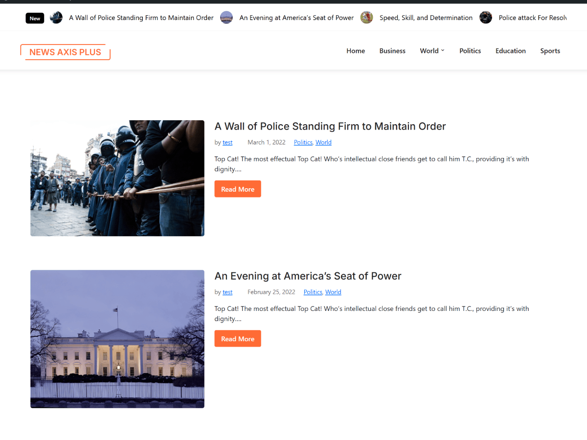 News Axis Plus theme screenshot