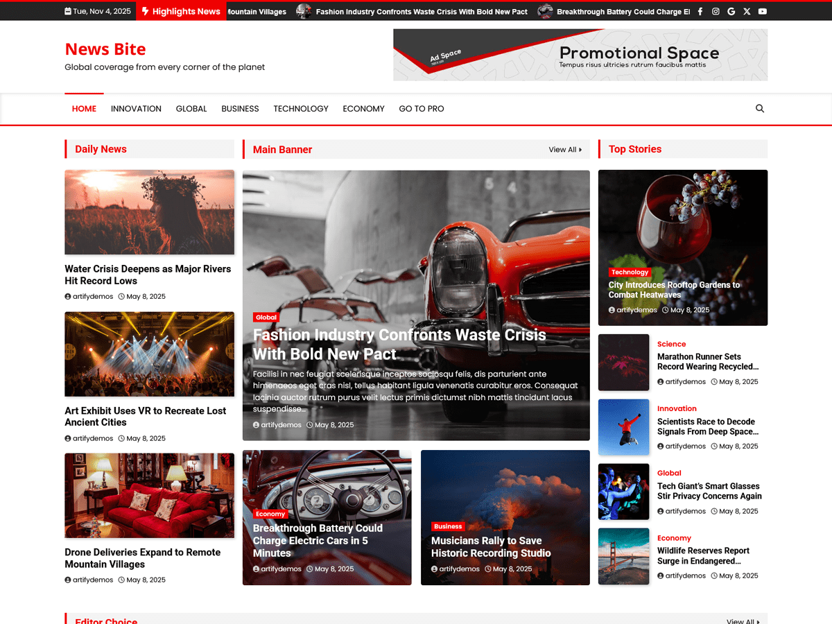 News Bite theme screenshot