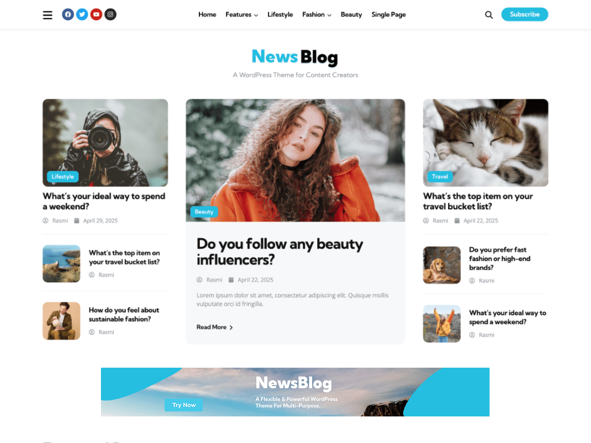News Blog Kit theme screenshot