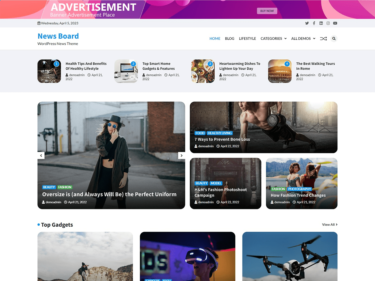 News Board theme screenshot