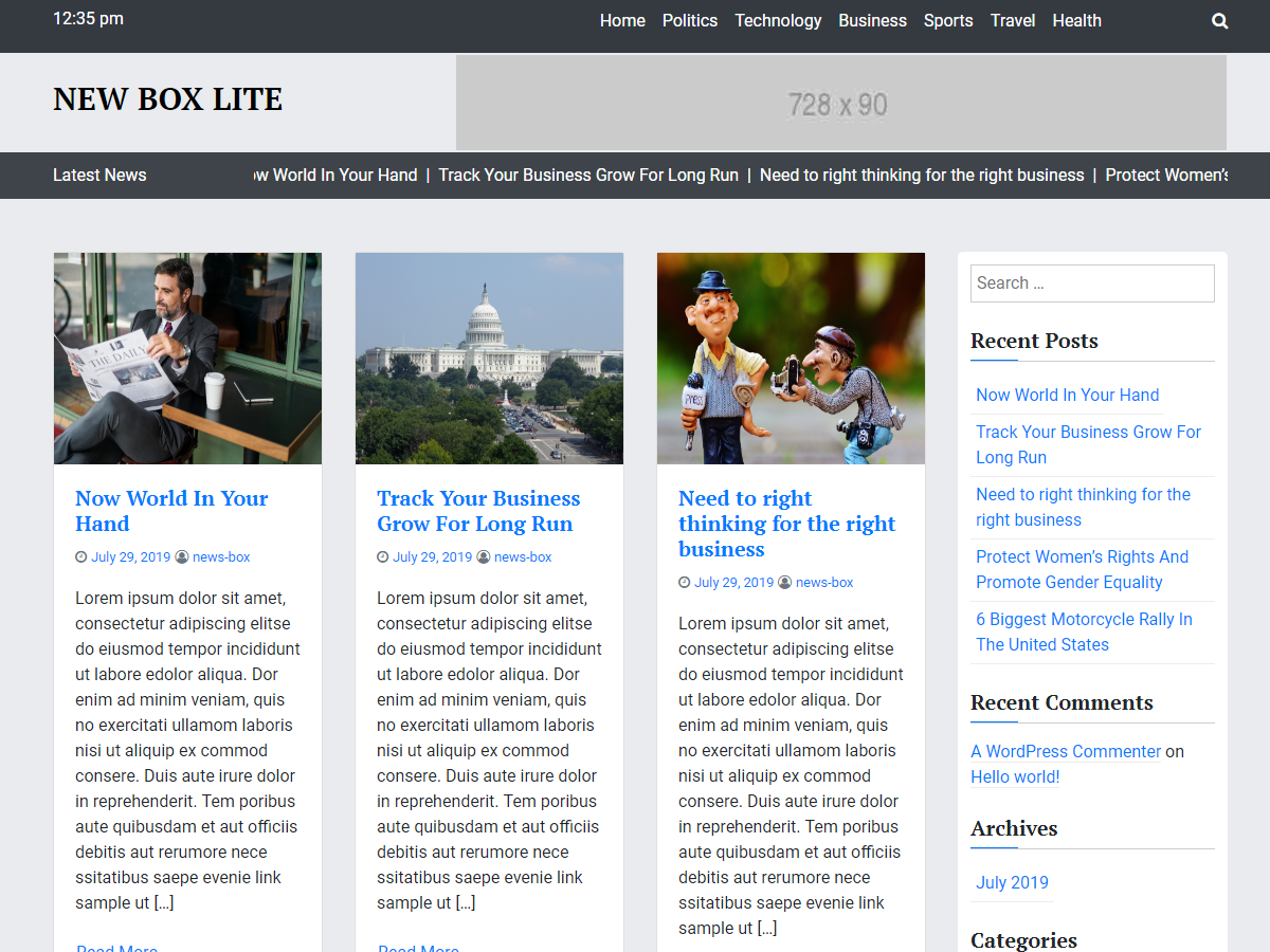News Box Lite theme screenshot