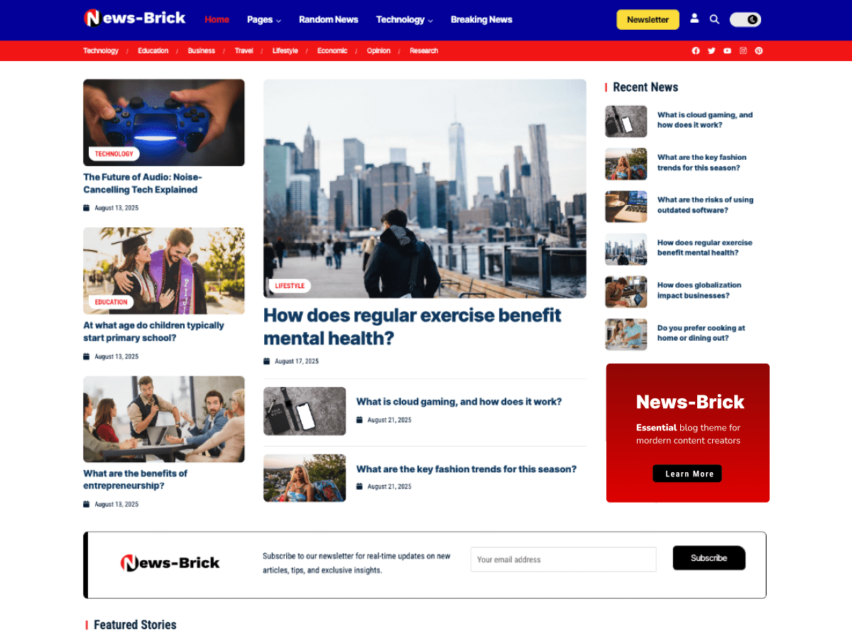 News Brick Kit theme screenshot