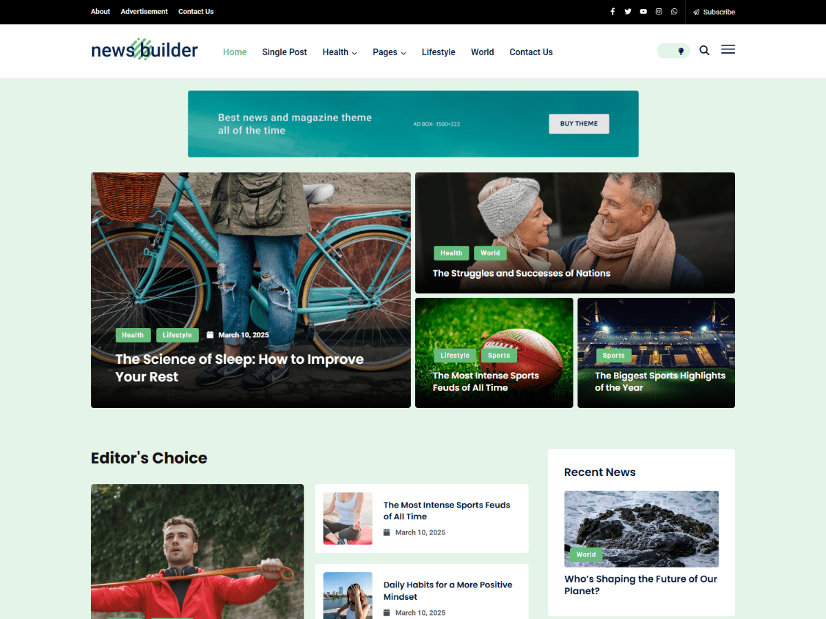 News Builder theme screenshot