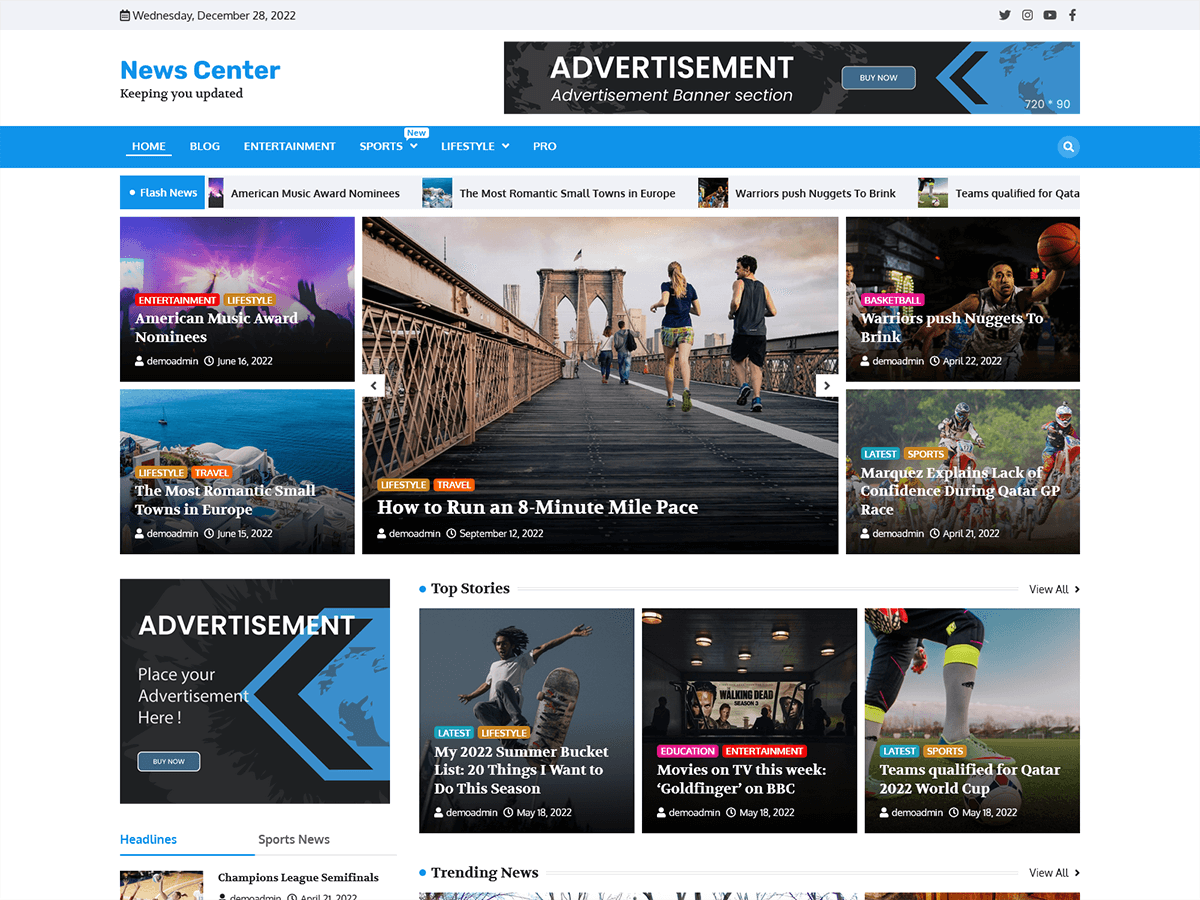 News Center theme screenshot
