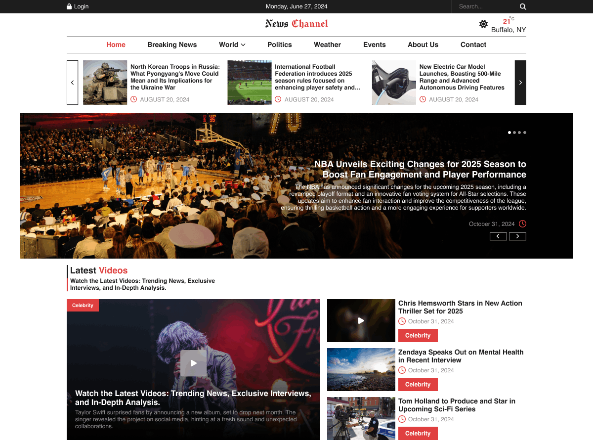 News Channel theme screenshot