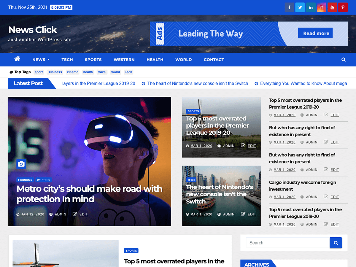 News Click theme screenshot