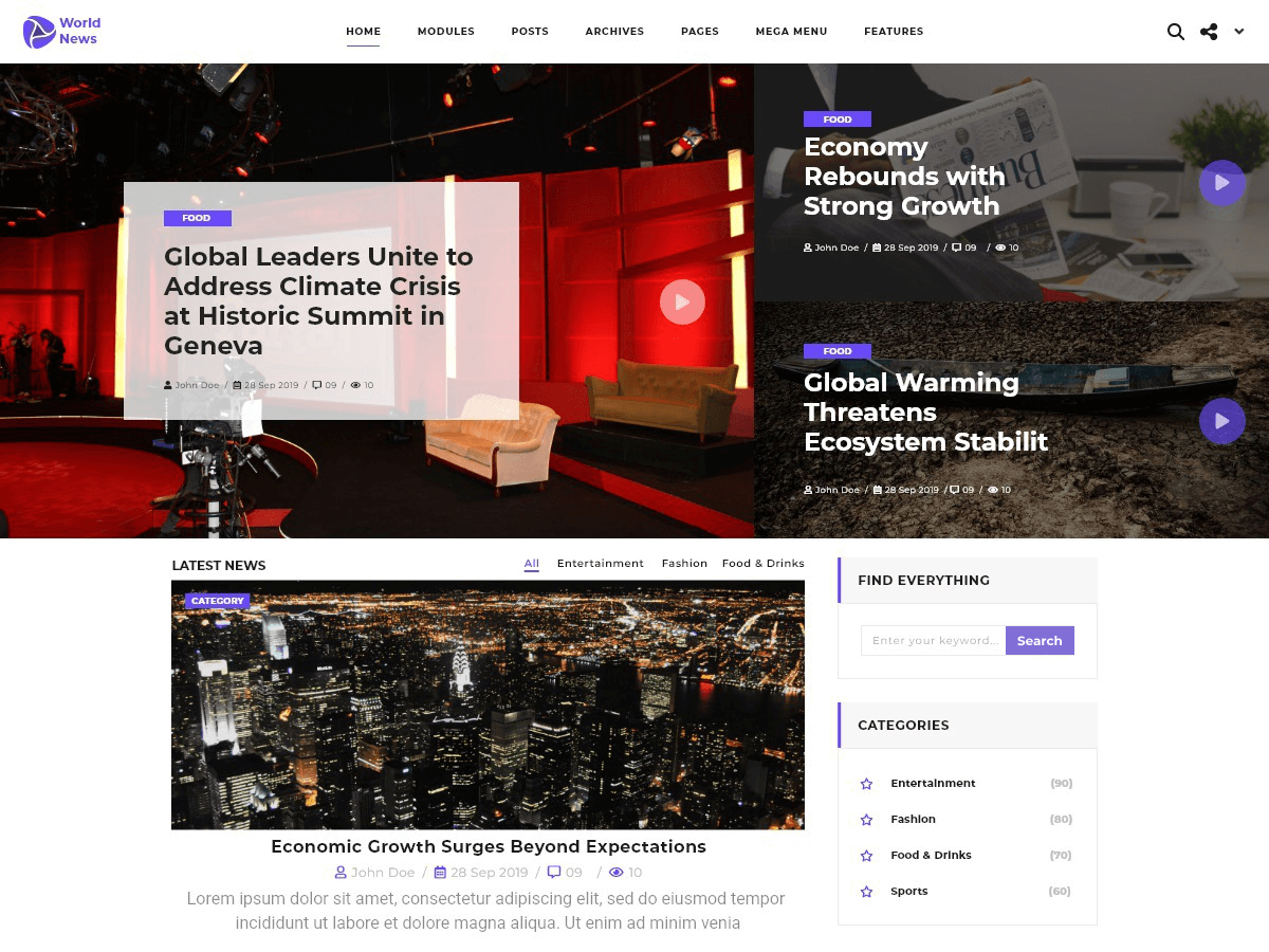 News Current Affair theme screenshot
