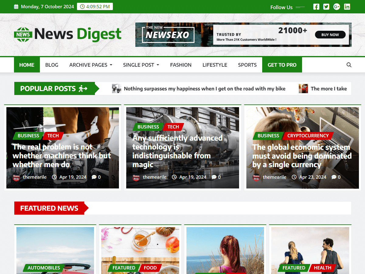 News Digest theme screenshot