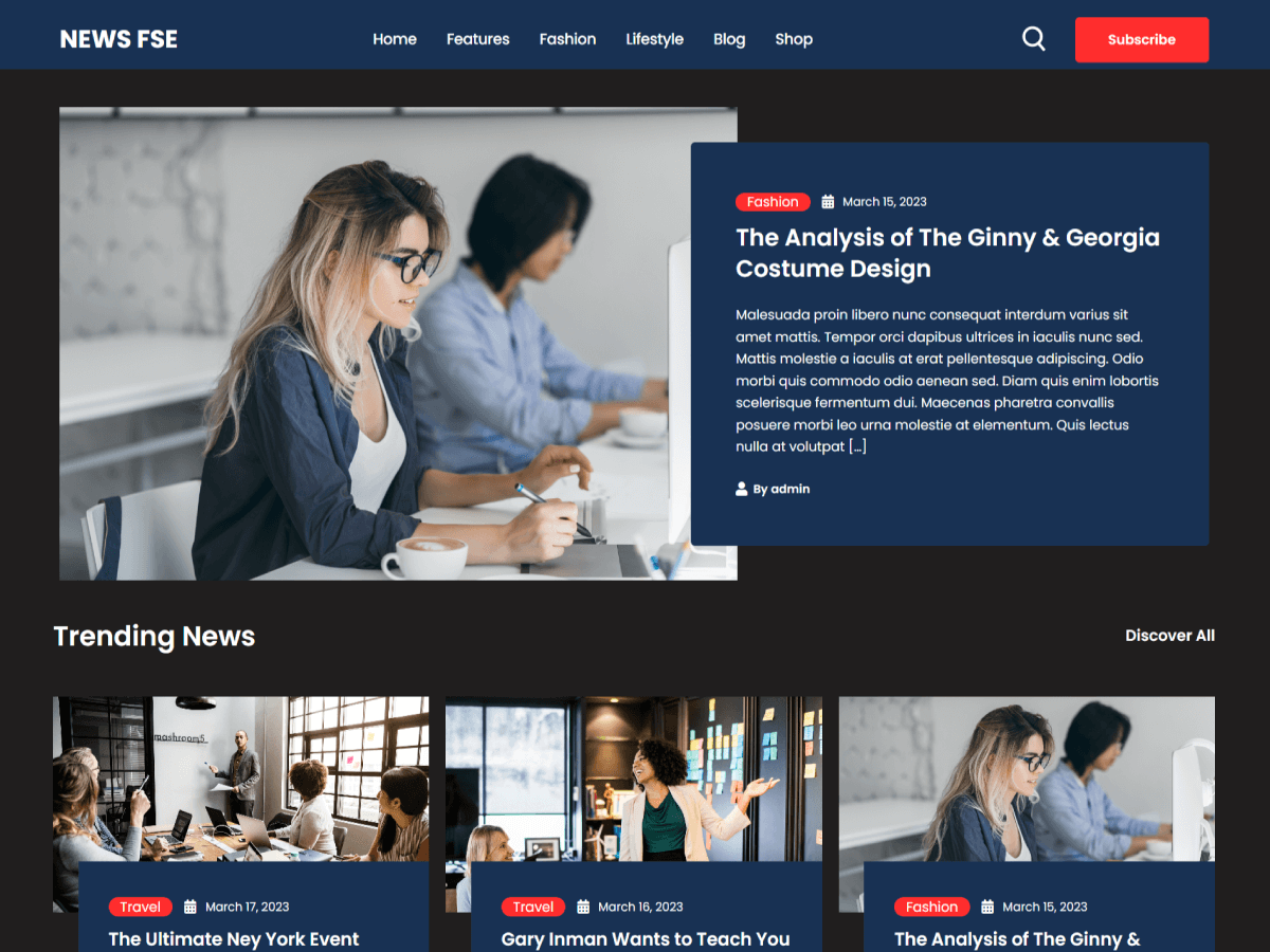 News FSE theme screenshot