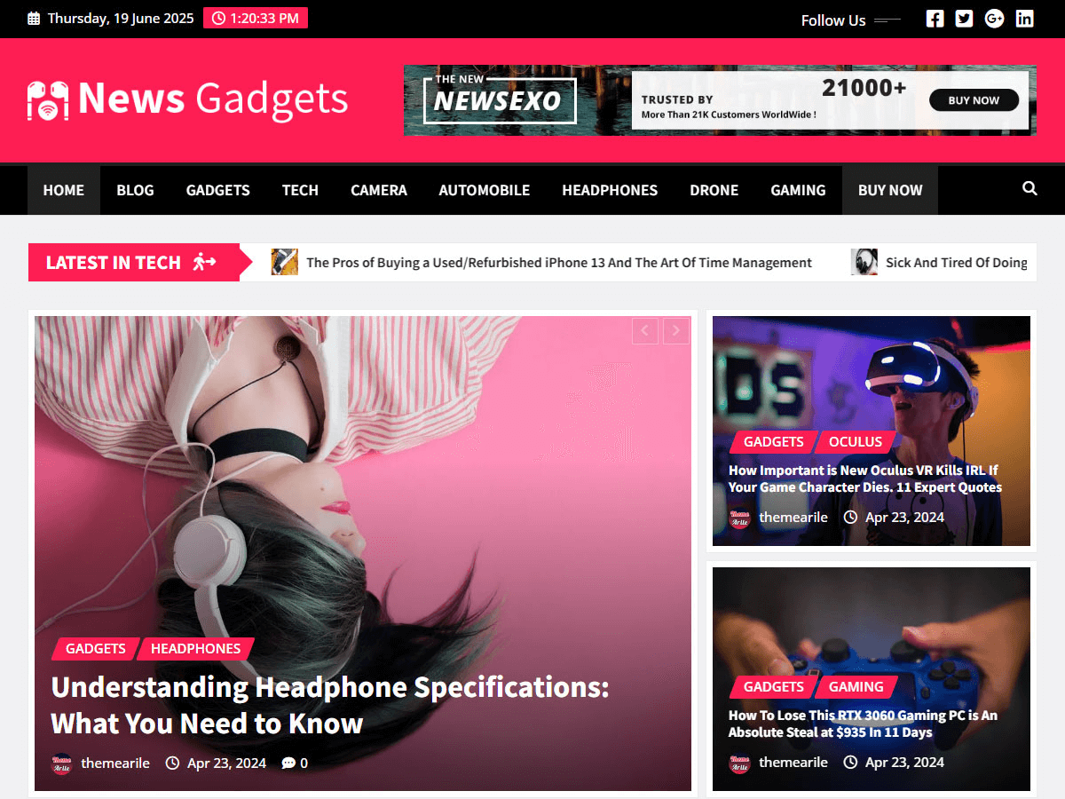 News Gadgets theme screenshot