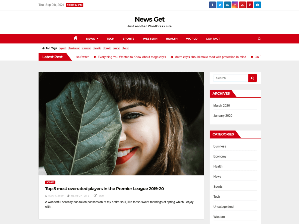 News Get theme screenshot