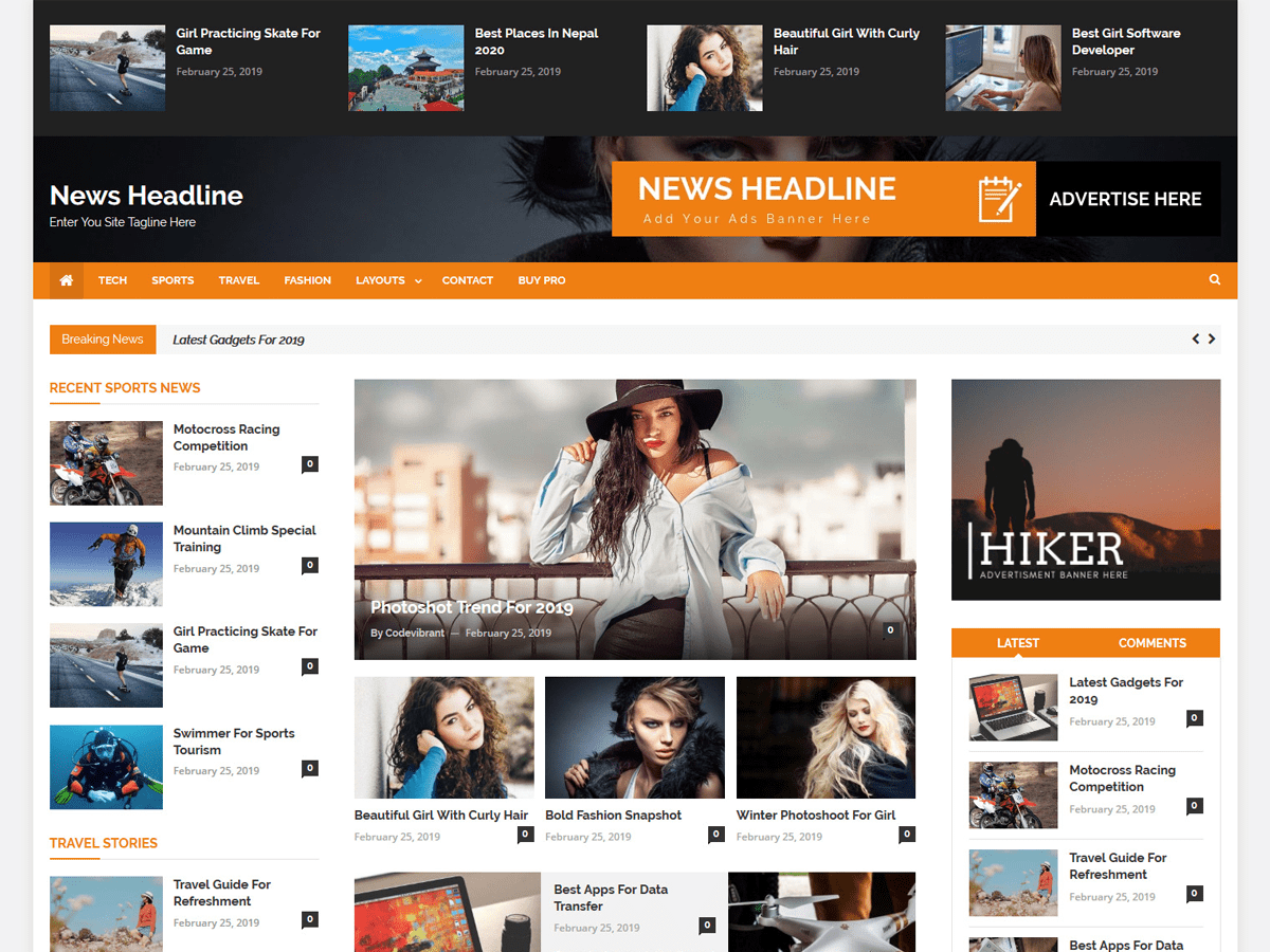 News Headline theme screenshot