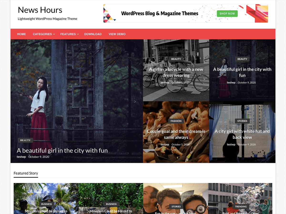 News Hours theme screenshot