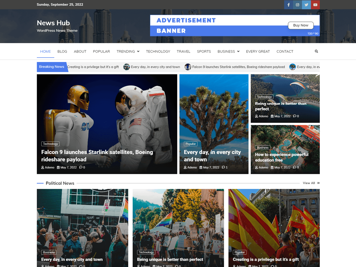News Hub theme screenshot