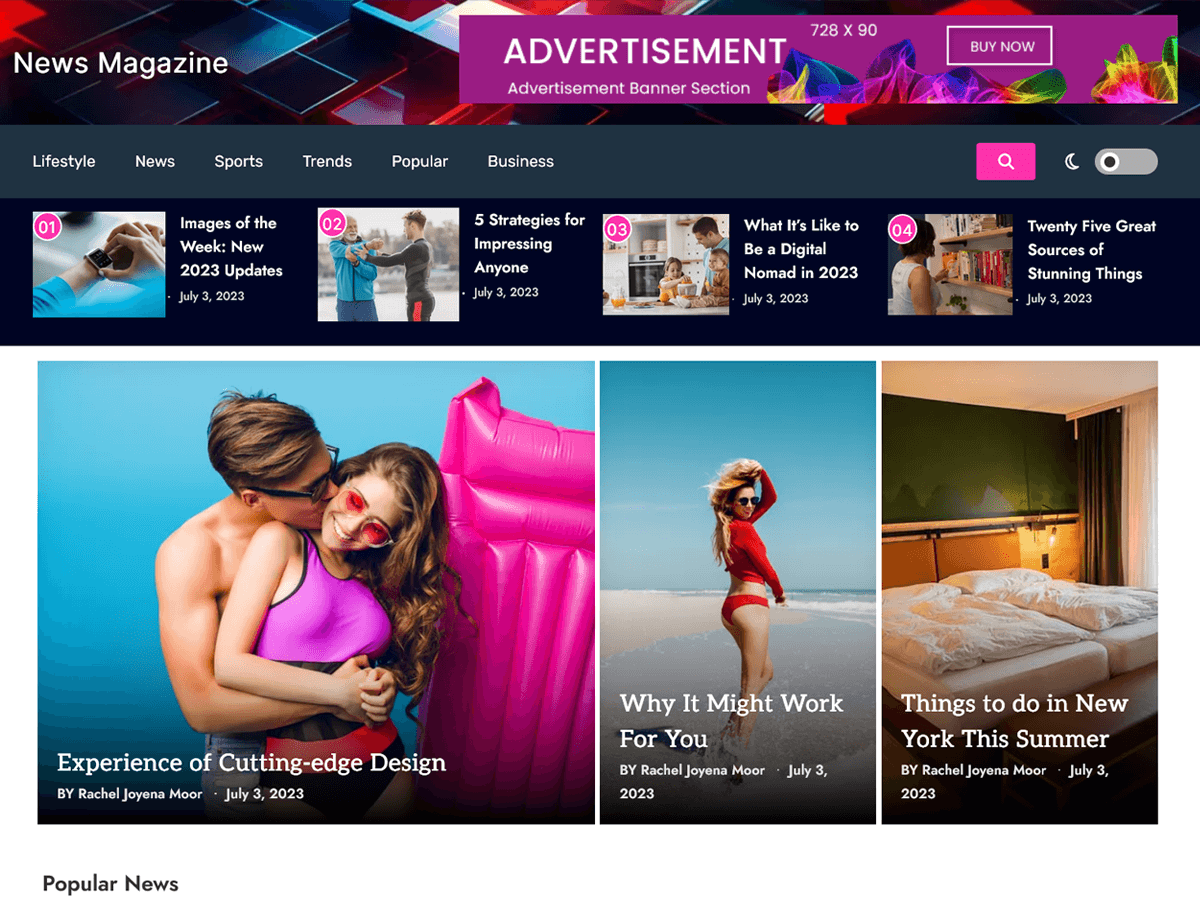 News MagazineX theme screenshot