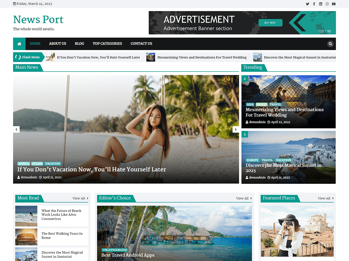 News Port theme screenshot