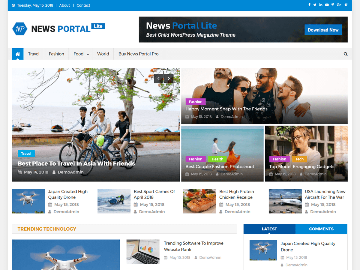 News Portal Lite theme screenshot