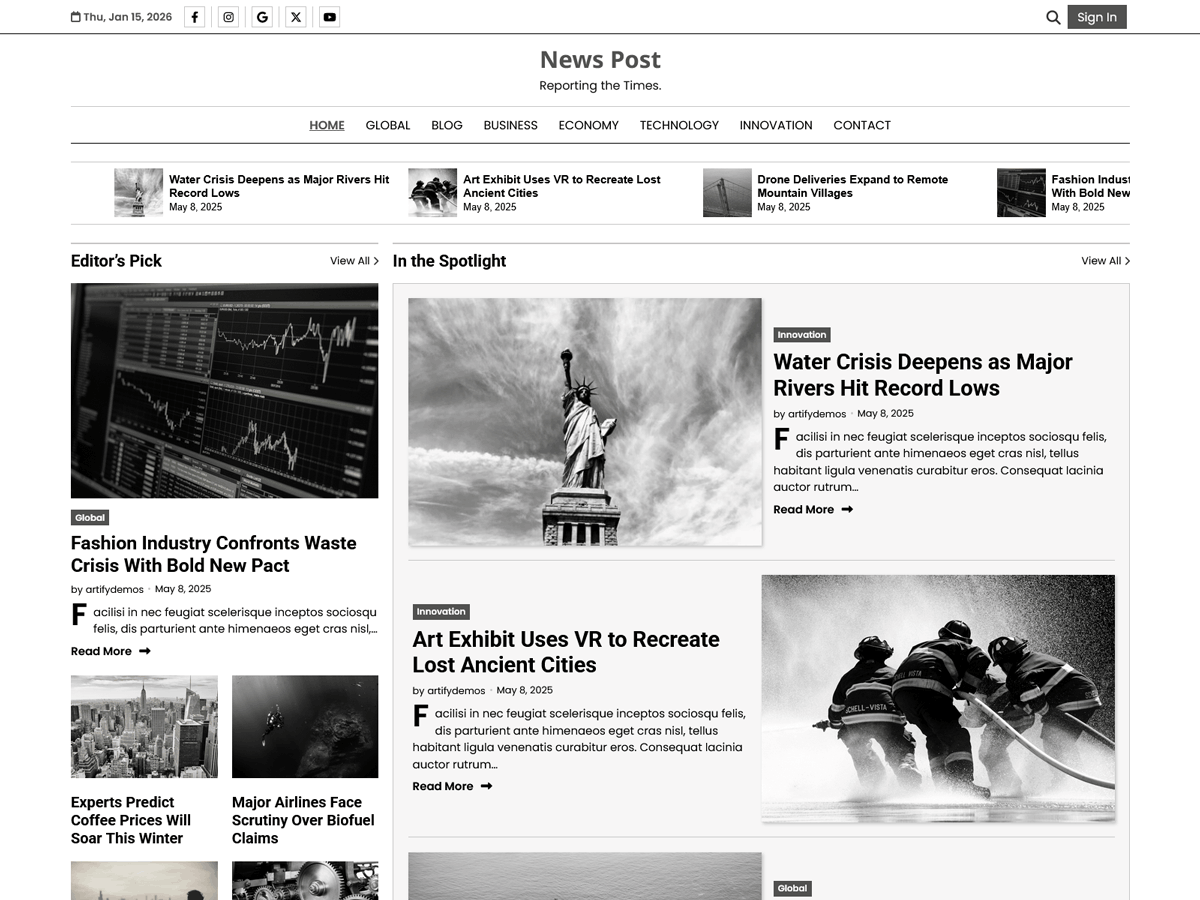 News Post theme screenshot
