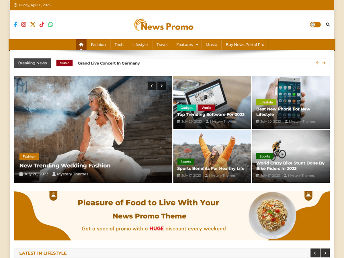 News Promo theme screenshot