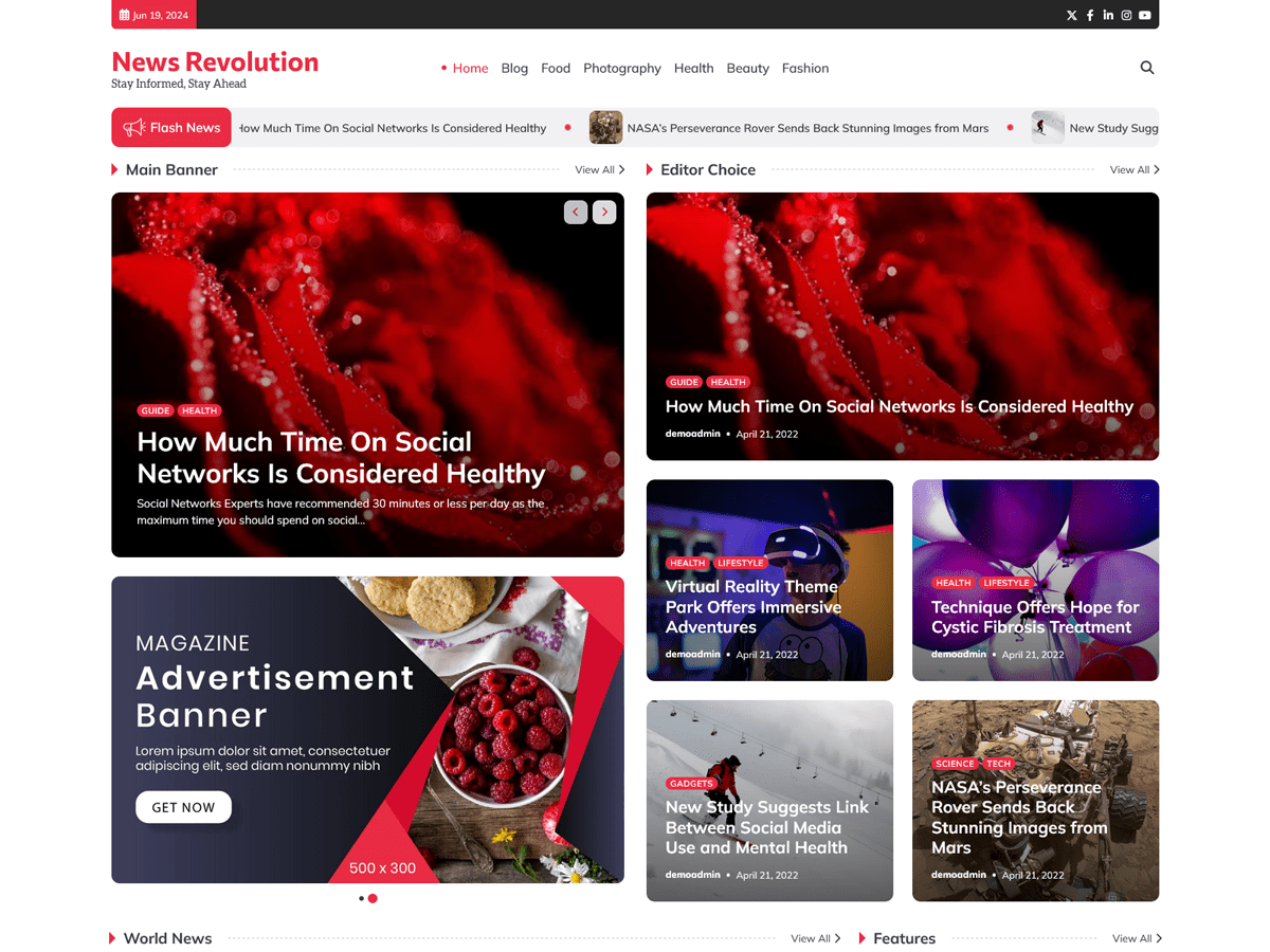 News Revolution theme screenshot