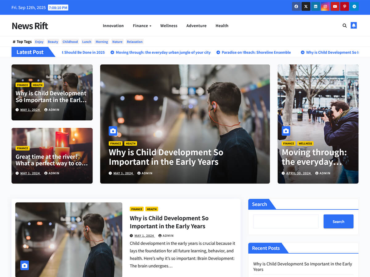 News Rift theme screenshot
