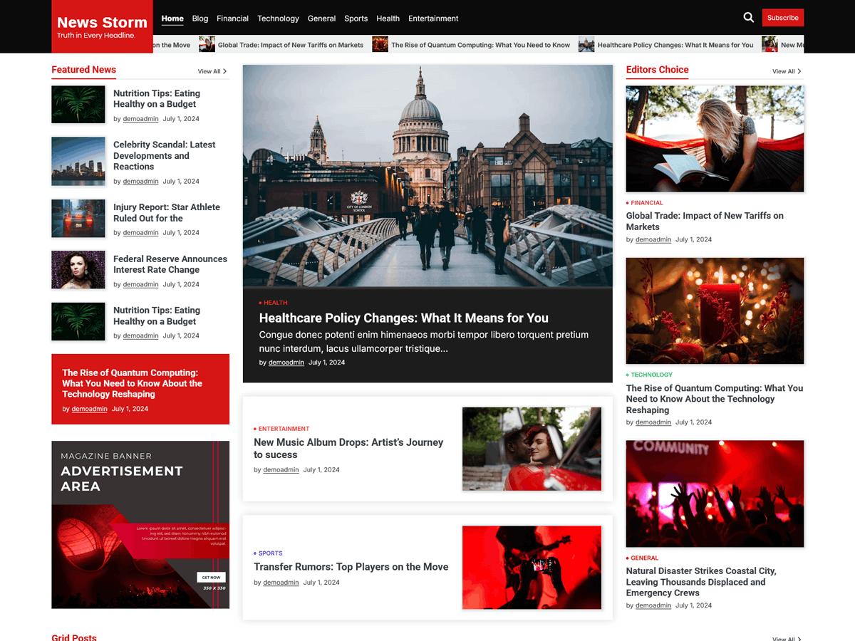 News Storm theme screenshot
