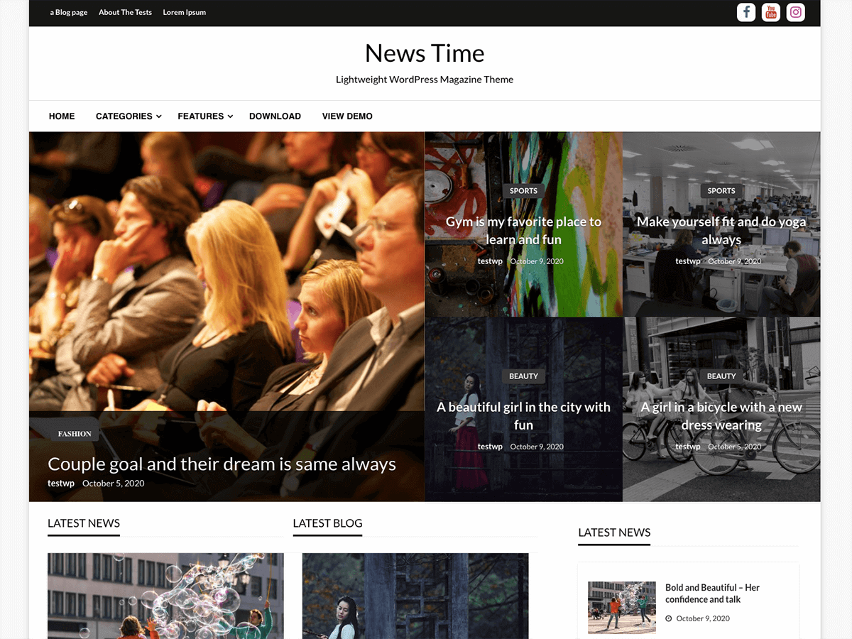 News Time theme screenshot