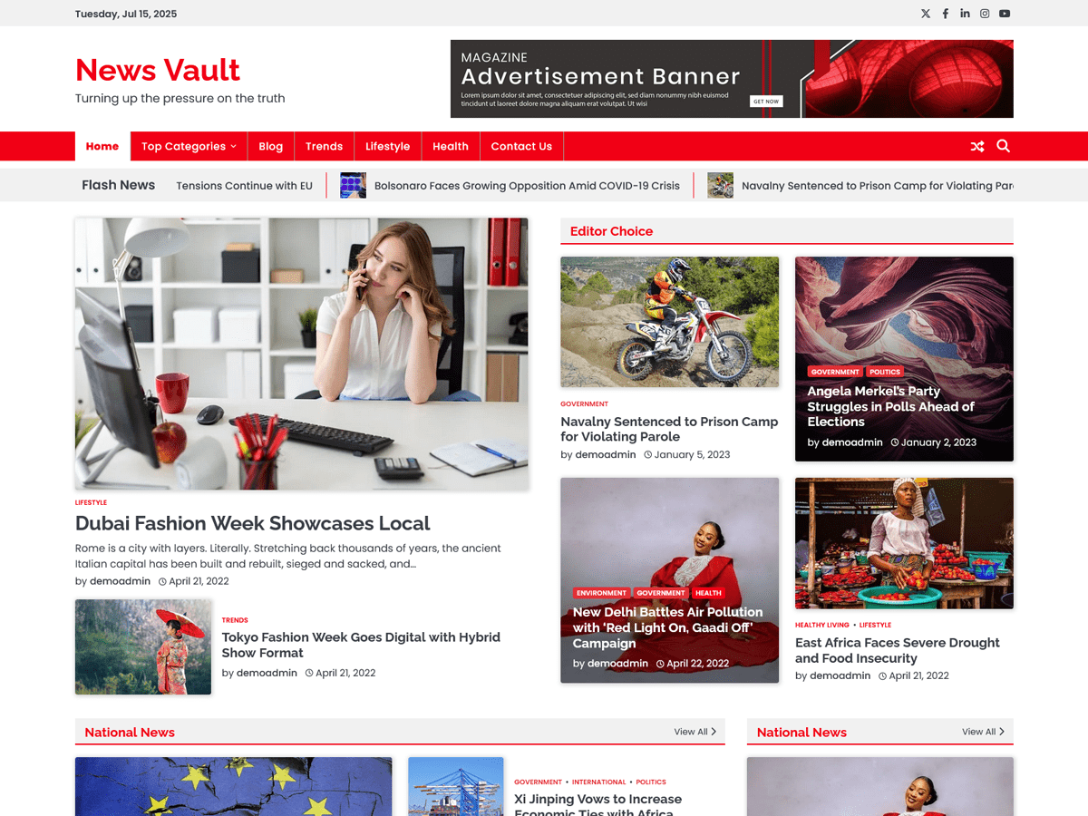 News Vault theme screenshot