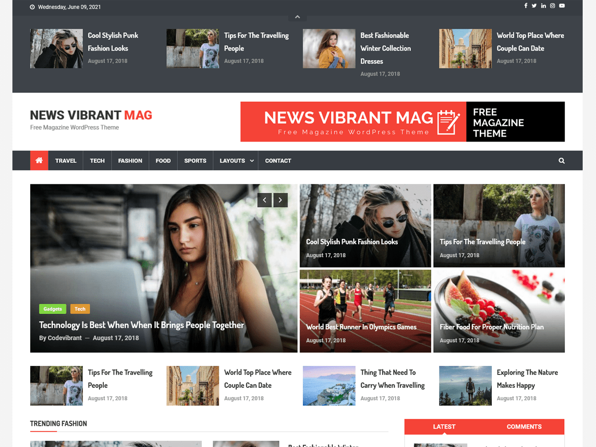 News Vibrant Mag theme screenshot