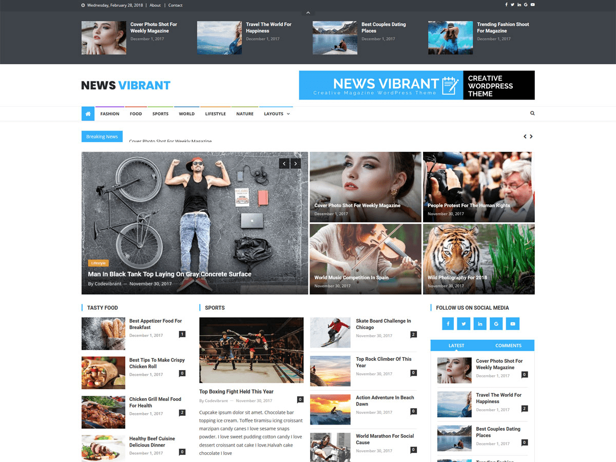 News Vibrant theme screenshot