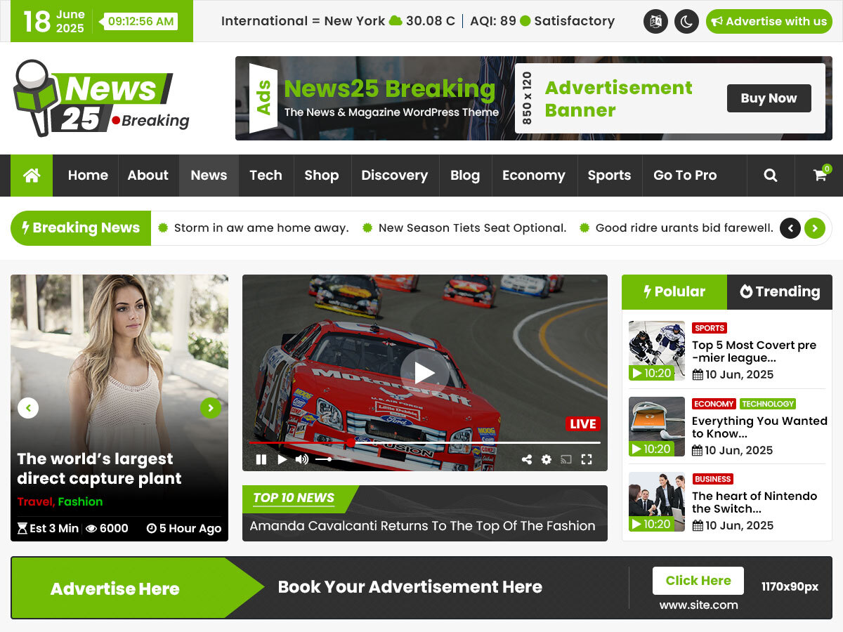 News25 Breaking theme screenshot
