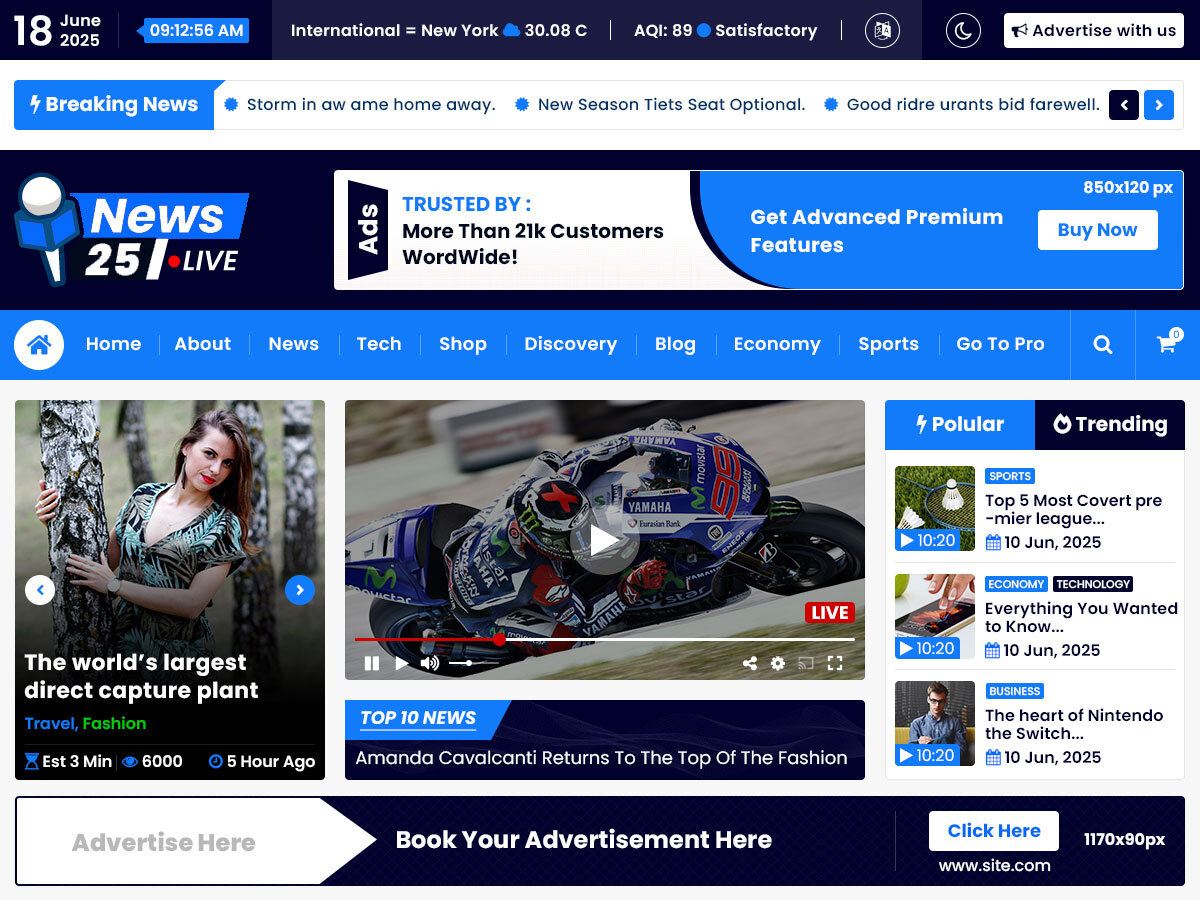 News25 Live theme screenshot