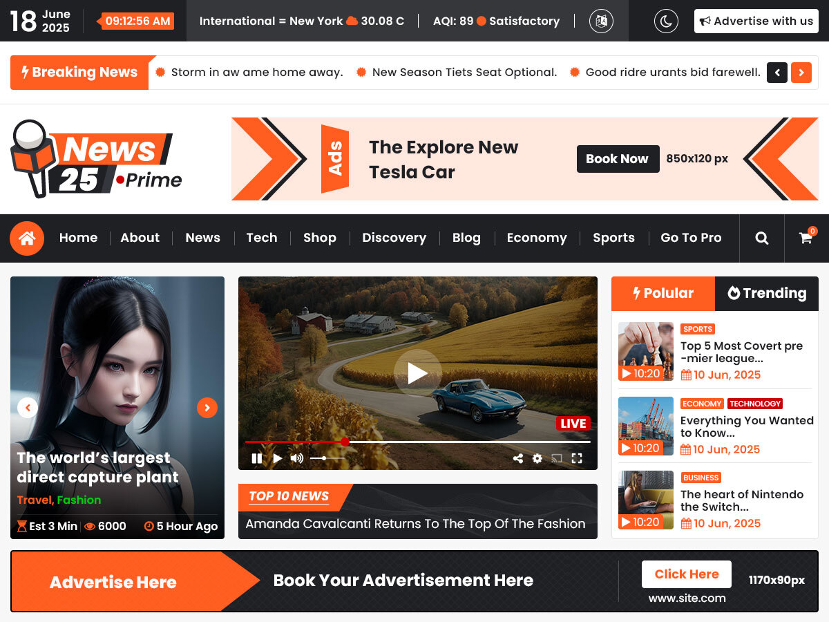 News25 Prime theme screenshot