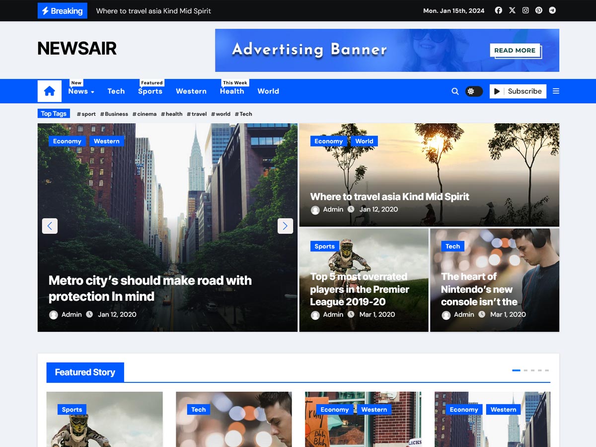 Newsair theme screenshot