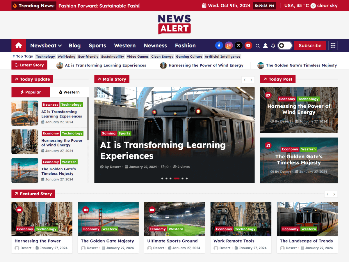 NewsAlert theme screenshot