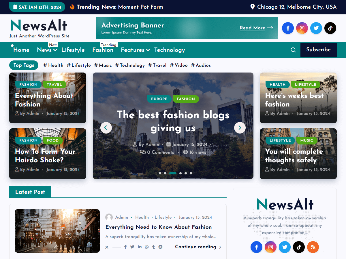 NewsAlt theme screenshot