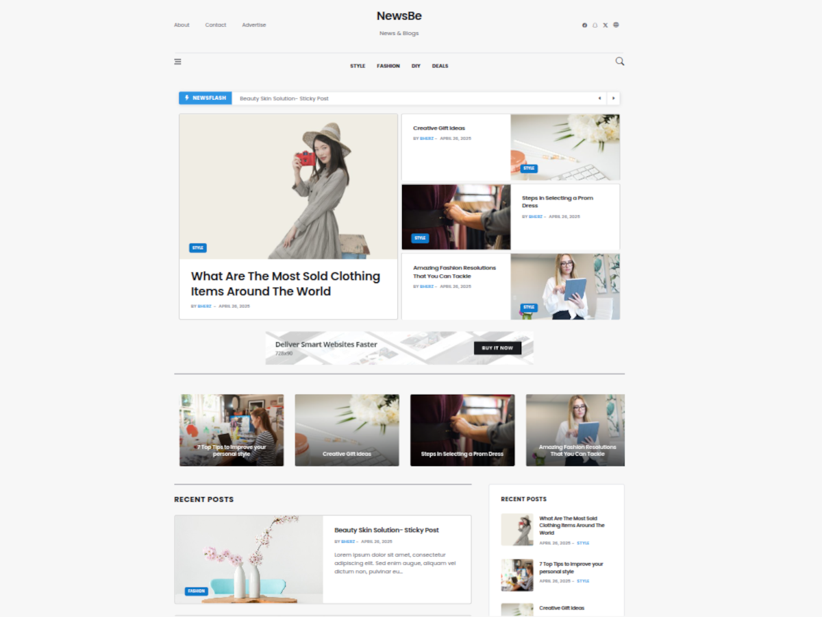 NewsBe theme screenshot