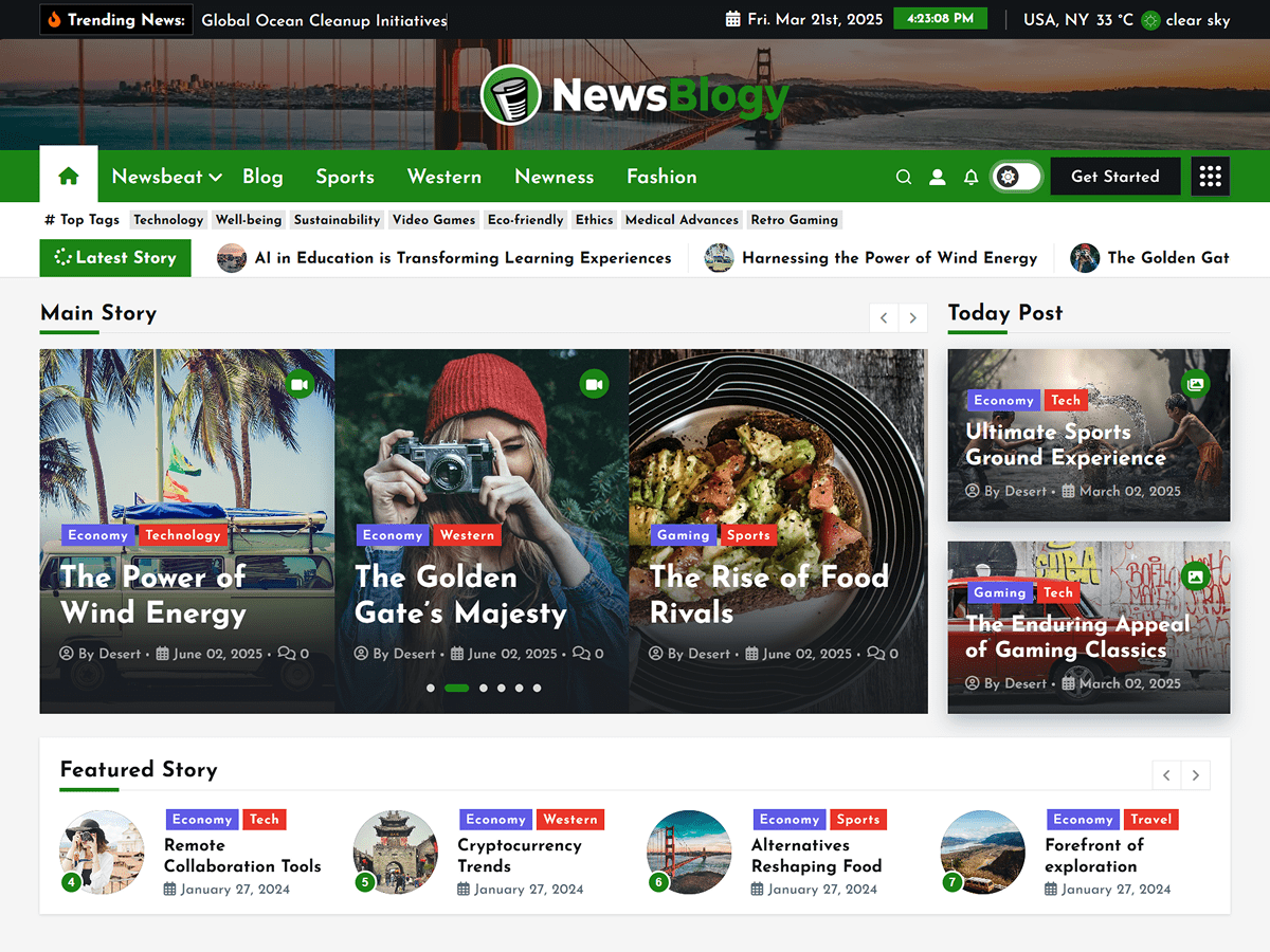 NewsBlogy theme screenshot