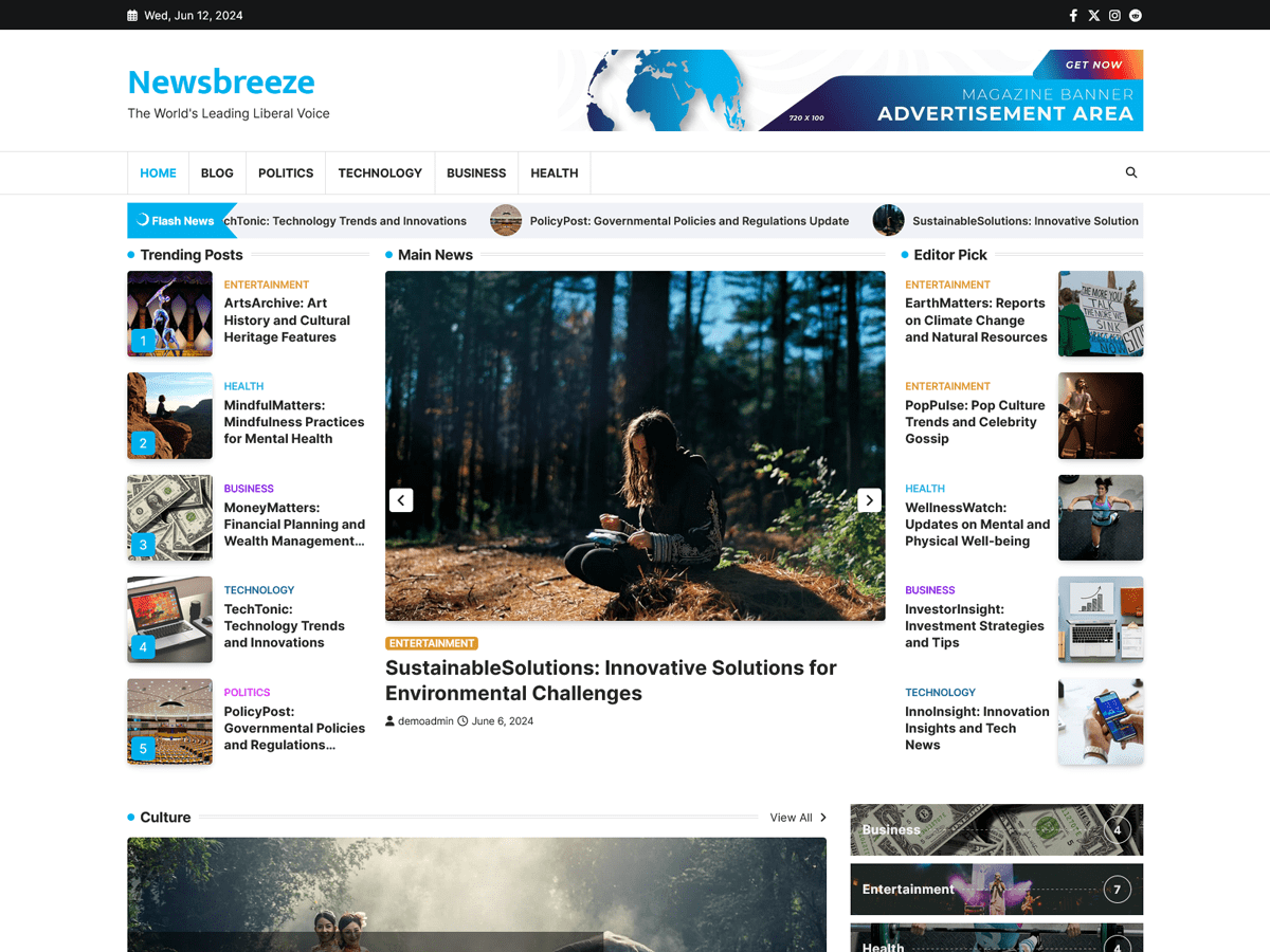 Newsbreeze theme screenshot