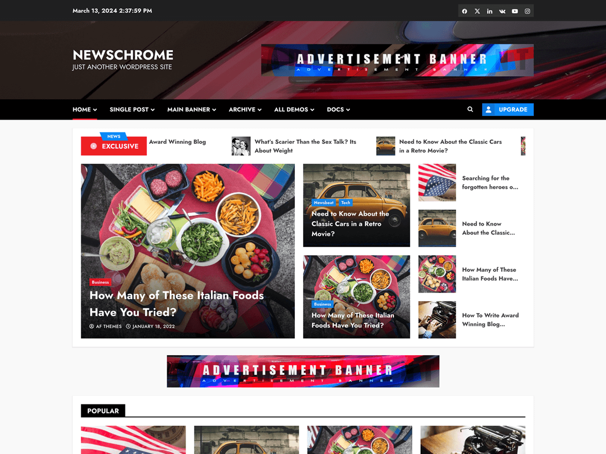 NewsChrome theme screenshot