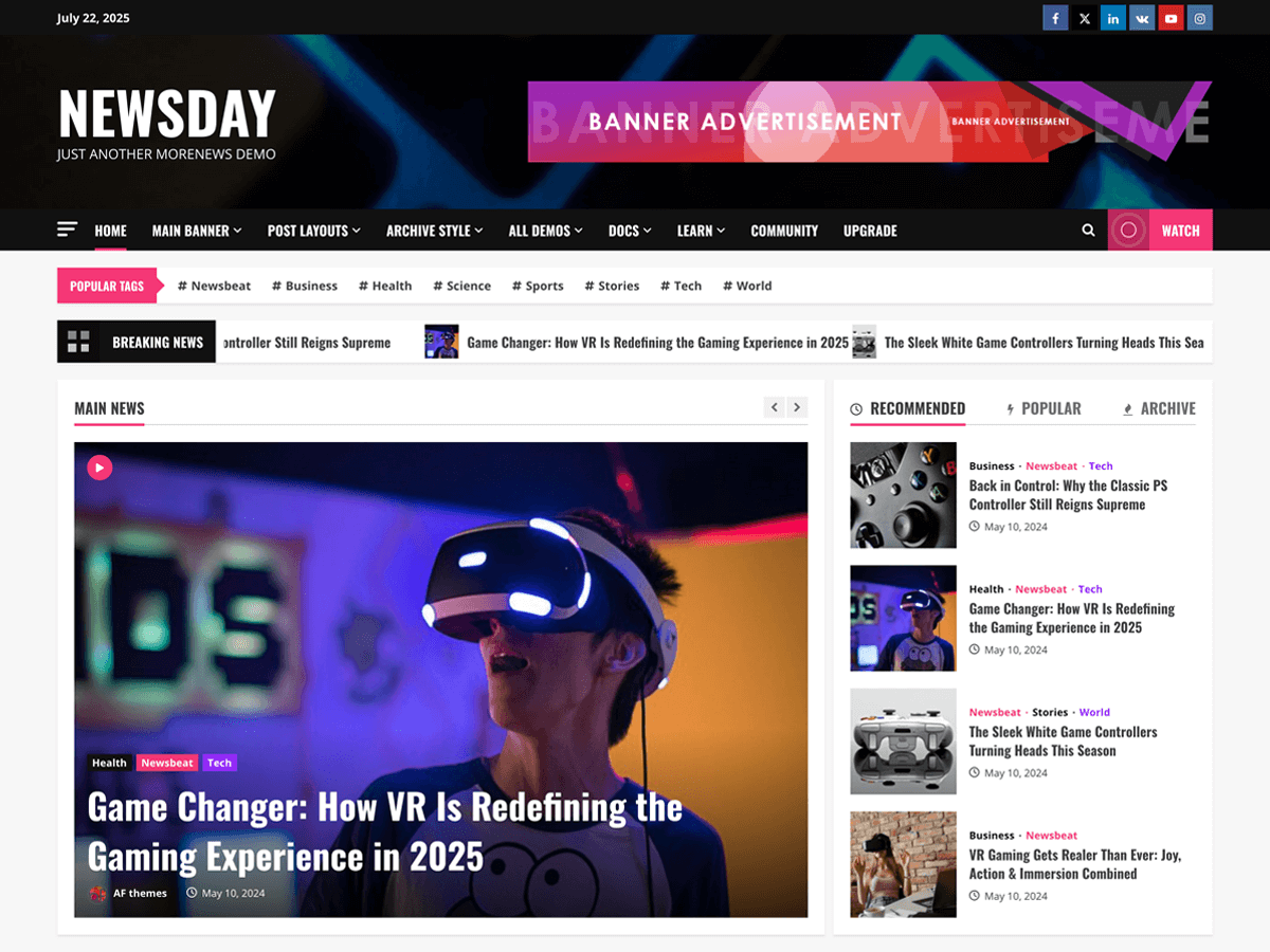 NewsDay theme screenshot