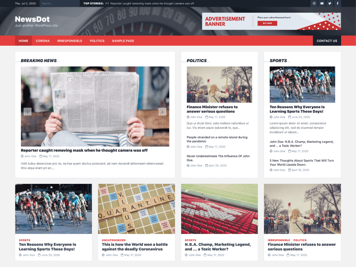 NewsDot theme screenshot